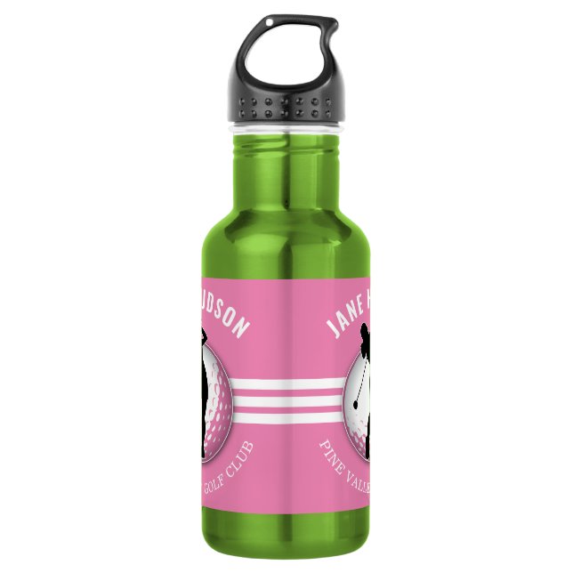 Elegante Women Golfer Design Edelstahlflasche (Vorderseite)