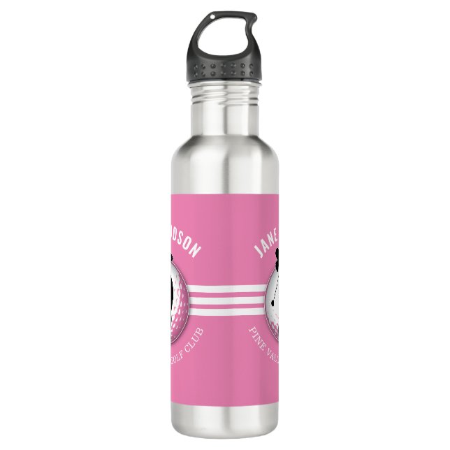 Elegante Women Golfer Design Edelstahlflasche (Vorderseite)
