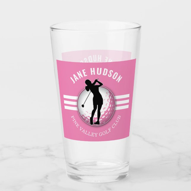 Elegante Women Golfer Design Glas (Vorderseite)