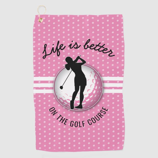 Elegante Women Golfer Design Golfhandtuch (Vorderseite)