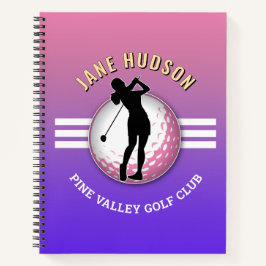 Elegante Women Golfer Design Notizbuch