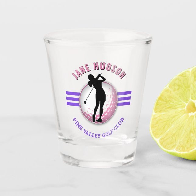 Elegante Women Golfer Design Schnapsglas (Vorderseite)