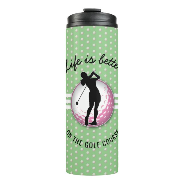 Elegante Women Golfer Design Thermosbecher (Vorderseite)