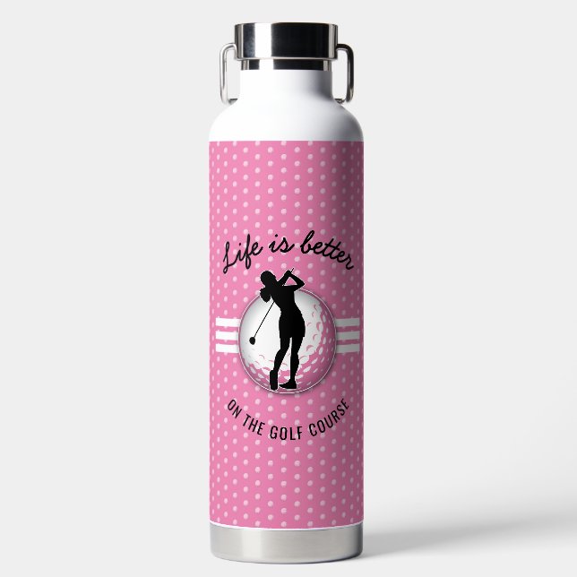 Elegante Women Golfer Design Trinkflasche (Vorderseite)