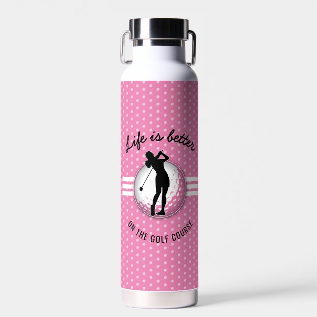 Elegante Women Golfer Design Trinkflasche (Vorne)