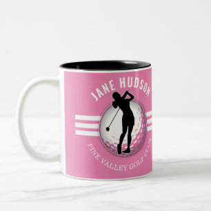 Elegante Women Golfer Design Zweifarbige Tasse
