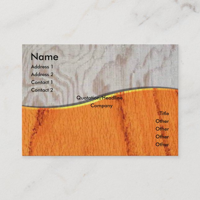 Elegante Wood Business Card Visitenkarte (Vorderseite)