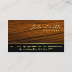 Elegante Wood Grain Consultant Business Card Visitenkarte