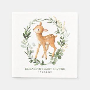 Elegante Woodland Deer Botanical Blätter Kinderdus Serviette