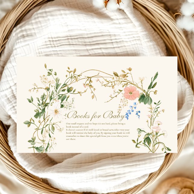 Elegante Woodland Fern Baby Shower Books for Baby Begleitkarte (Von Creator hochgeladen)