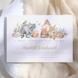 Elegante Woodland Forest Animals Baby Shower Einladung