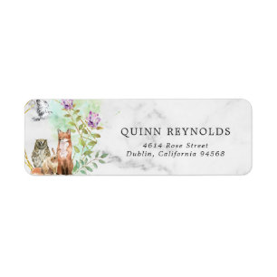 Elegante Woodland-Tiere geben Adresse-Label zurück