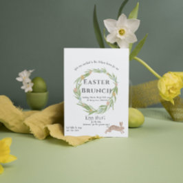 Elegante Wreath Bunny Osterfeier Einladung