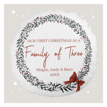 Elegante Wreath First Christmas Pattern