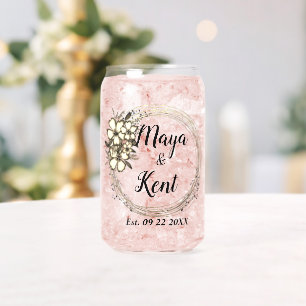 Elegante Wreath Floral Glitzer Wedding Party Gefal Dosenglas