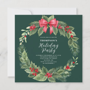 Elegante Wreath Weihnachts-Party Einladung