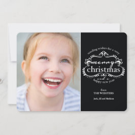 Elegante Wünsche für ein frohes WeihnachtsfotoGruß Feiertagskarte