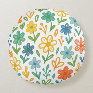 Elegante Wurfkissen mit Blumenmuster Rundes Kissen