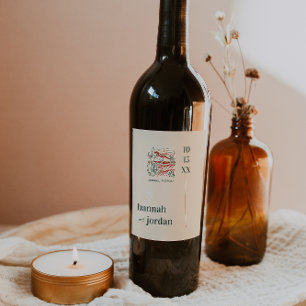 Elegante Wüste   Terra Cotta Personalisierte Hochz Weinetikett