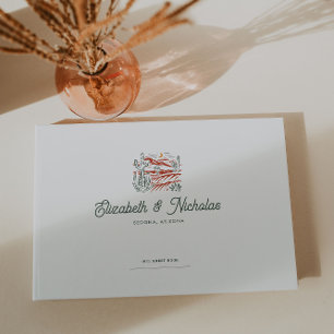 Elegante Wüste Terracotta Wedding Guest Book Gästebuch