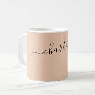 Elegante Wüsten-Sandfarbe Moderne Name Personalisi Kaffeetasse