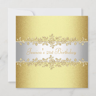 Elegante Yellow Gold Rose Geburtstagsparty Einladung