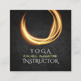 Elegante YOGA Black & Gold ZEN Symbol Glühen Licht Quadratische Visitenkarte
