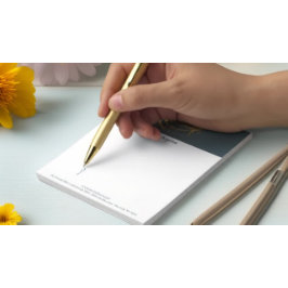 Elegante YOGA Blue & Gold ZEN Symbol Pinselstriche Notizblock