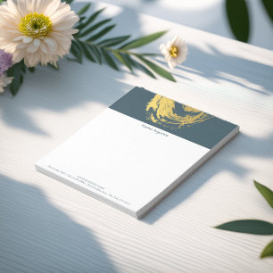 Elegante YOGA Blue & Gold ZEN Symbol Pinselstriche Notizblock