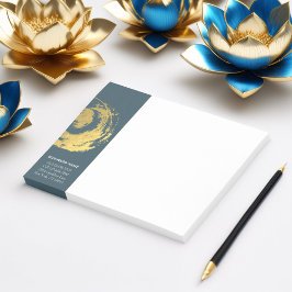 Elegante YOGA Blue & Gold ZEN Symbol Pinselstriche Post-it Klebezettel