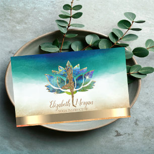Elegante Yoga-Glitzer-Girl, Blauer Lotus Visitenkarte