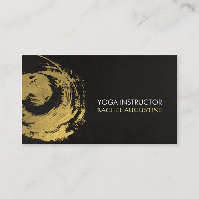 Elegante YOGA Gold Foil Pinselstriche ZEN Symbol Visitenkarte (Vorderseite)