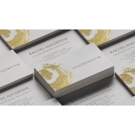 Elegante YOGA Gold Foil Pinselstriche ZEN Symbol Visitenkarte