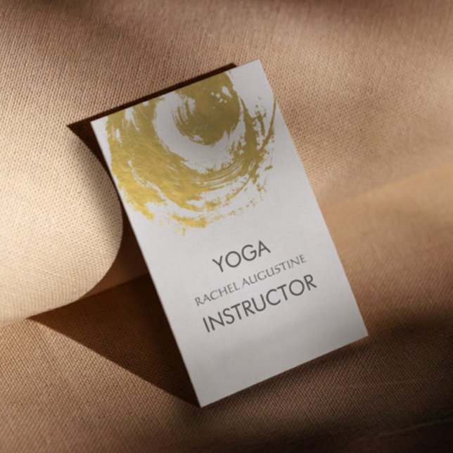 Elegante YOGA Gold Foil Pinselstriche ZEN Symbol Visitenkarte (Von Creator hochgeladen)