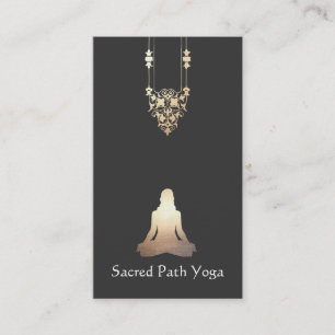 Elegante Yoga Meditation Pose Business Card Visitenkarte
