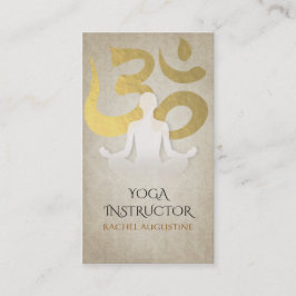 Elegante Yoga Meditation Pose Gold Foil Om Symbol Visitenkarte