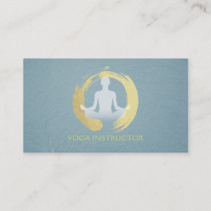 Elegante Yoga Meditation Pose Gold Foil ZEN Symbol Visitenkarte