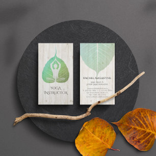 Elegante Yoga Meditation Postings mit Bodhi Leaf Visitenkarte