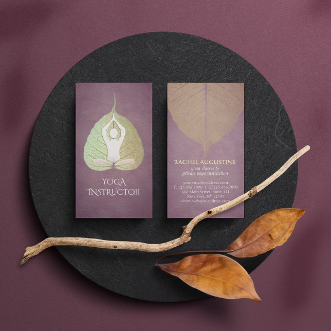 Elegante Yoga Meditation Postings mit Bodhi Leaf Visitenkarte (Von Creator hochgeladen)