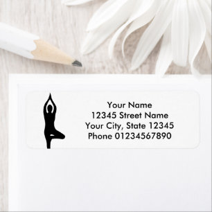 Elegante Yoga-Pose benutzerdefinierte Rücksendeadr