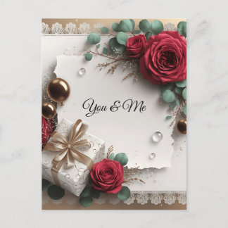 Elegante „You & Me“-Gold-Kursiv-Flach-Grußkarte Postkarte