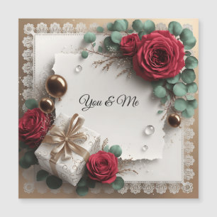 Elegante „You & Me“-Gold-Kursiv-Flachgrußkarte Magnetkarte