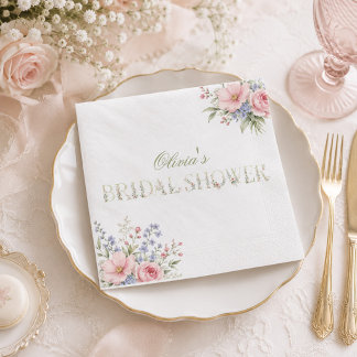 elegante zarte Blumen-Frühlings-Brautparty Serviette