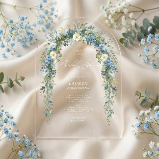 elegante zarte florale Frühlings-Brautparty-Einlad Acryleinladungen