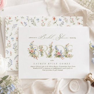 elegante zarte florale Frühlings-HOCHZEIT Brautpar Einladung