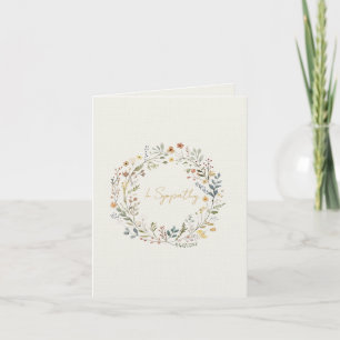Elegante zarte florale Trauerkarte Dankeskarte