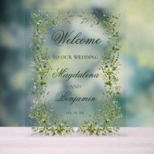 Elegante zarte Grünpflanzen Botanischer Garten Hoc Acrylschild