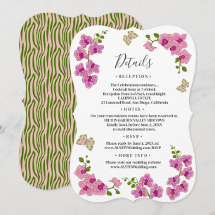 Elegante zarte lila Orchideen Details Hochzeit Einladung