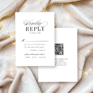 Elegante zeitlose Typografie Einfache Hochzeit RSVP Karte