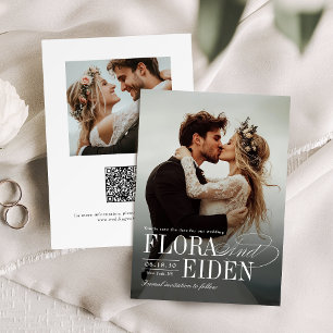 Elegante zeitlose Typografie Foto Save-The-Date-Ka Save The Date